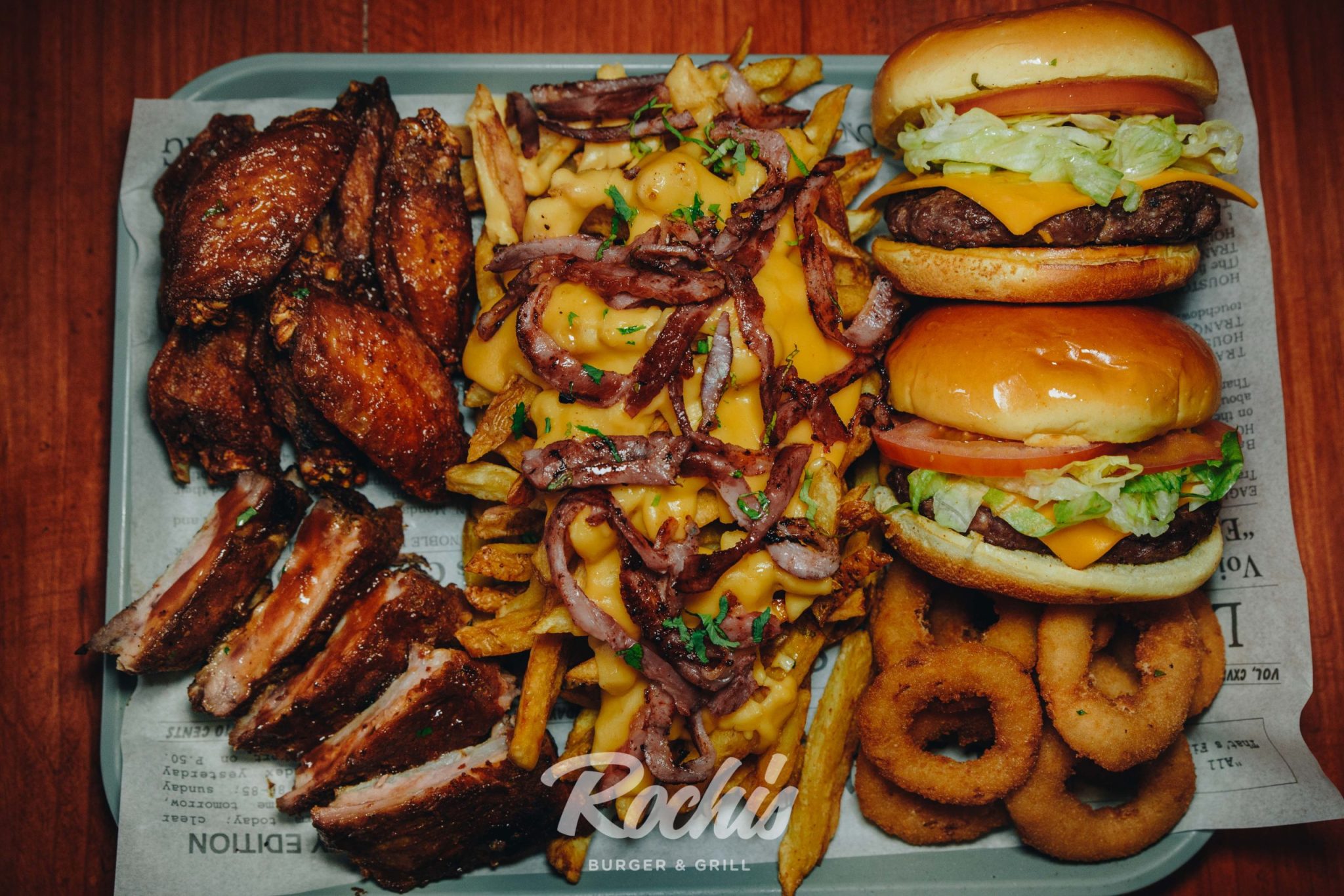 Burger , ribs & cheese
